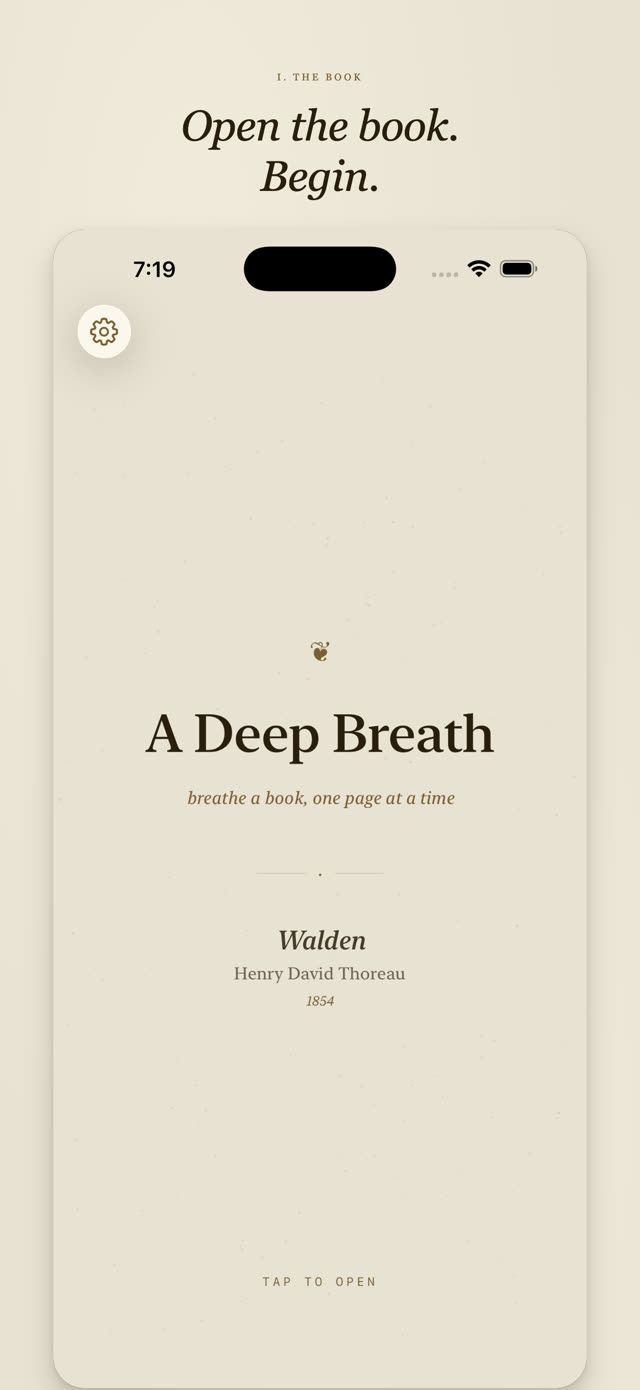 A Deep Breath screenshot: Closed paperback cover
