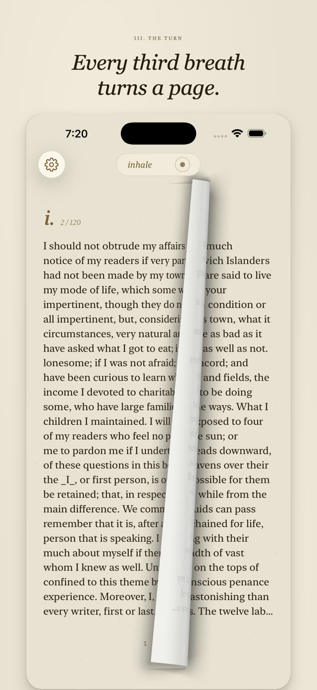 A Deep Breath screenshot: Page turning
