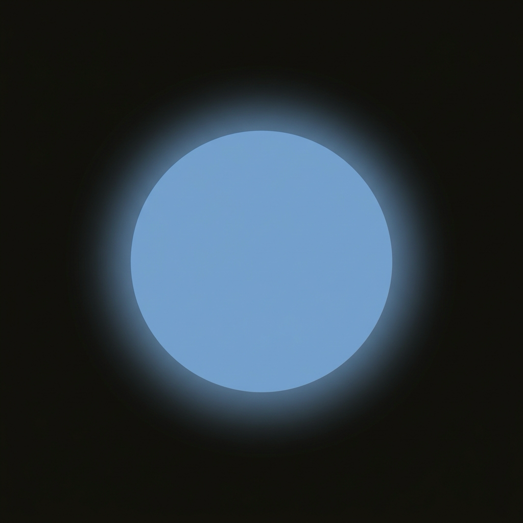 Ninety. app icon: dark appearance, cool blue circle on near-black