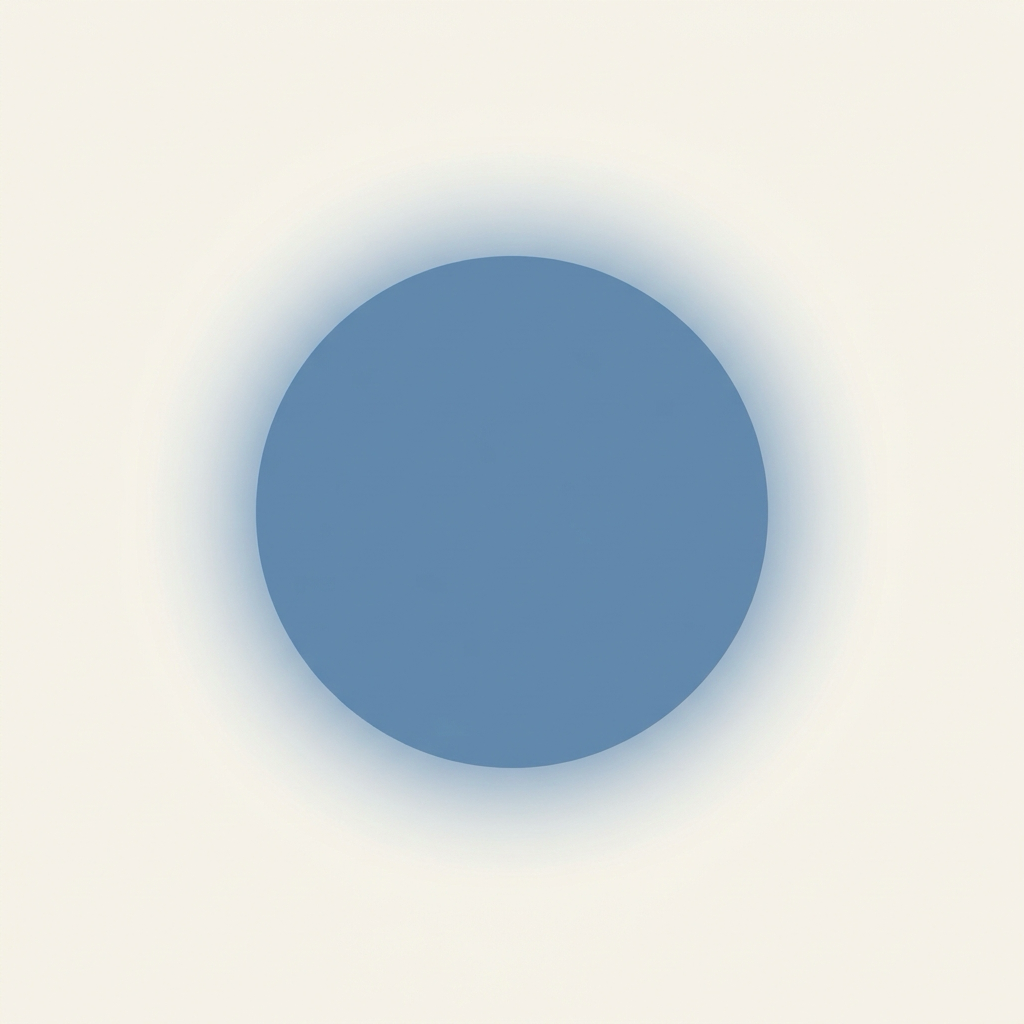 Ninety. app icon: default appearance, cool blue circle on warm cream