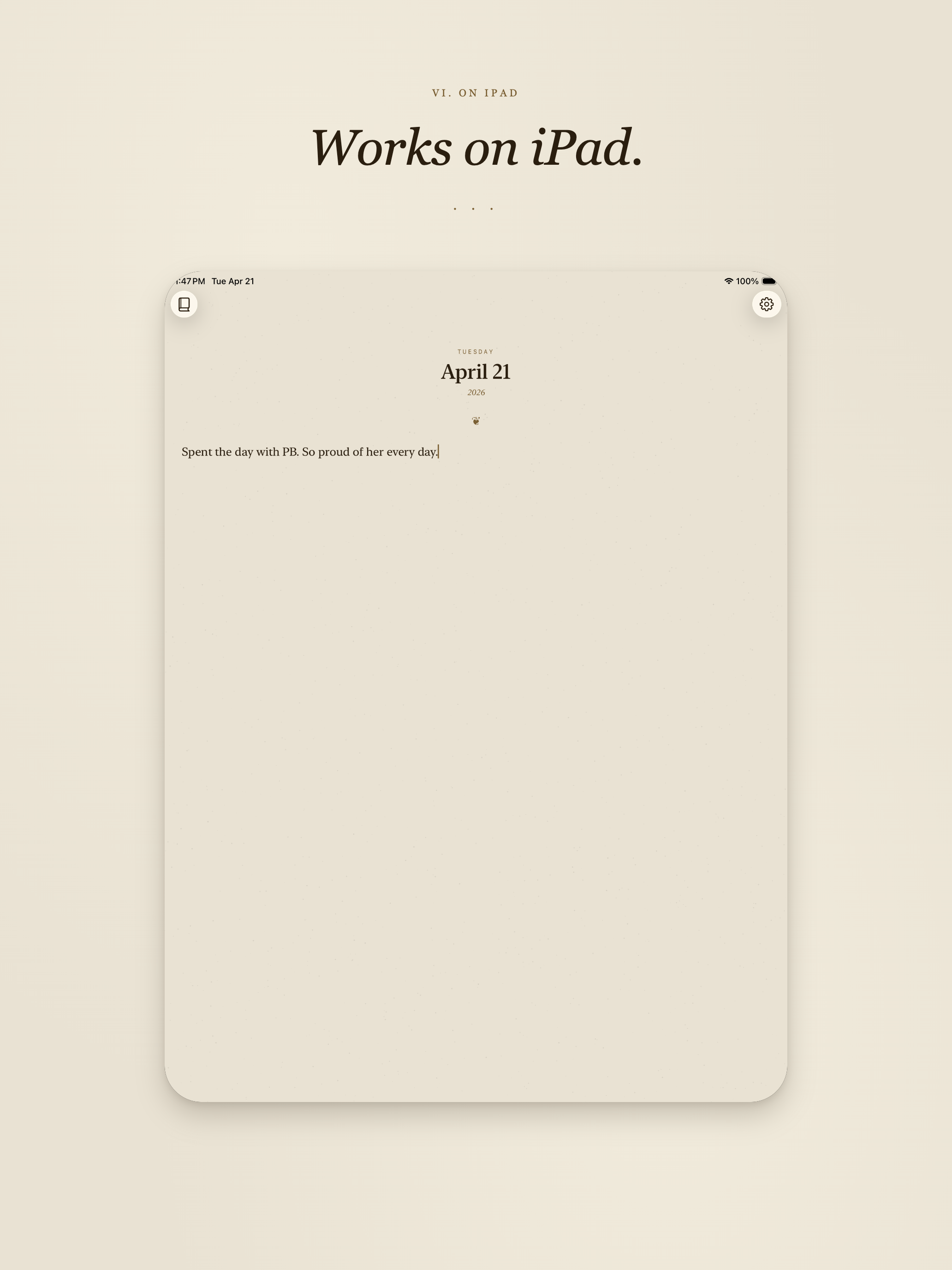 iPad layout